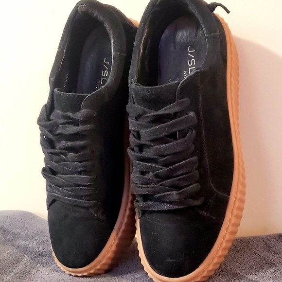 😎J SLIDES Platform creeper style suede shoes 6.5 Like New! - Picture 5 of 9